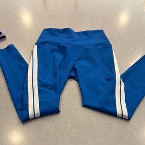DSG Royal Blue Kids Leggings with White Stripes